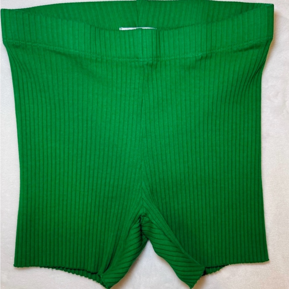 Cotton Citizen Ibiza 5” Ribbed Biker Shorts GREEN SIZE SMALL New